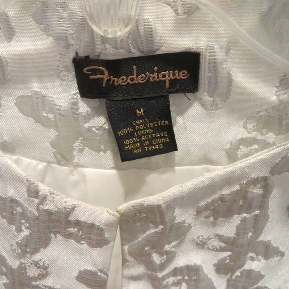 FINAL Frederique White and Silver Brocade Hi Low Jacket - Picture 5 of 6